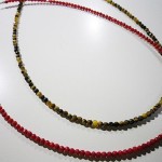 イエロータイガーアイ、レッドコーラルネックレス